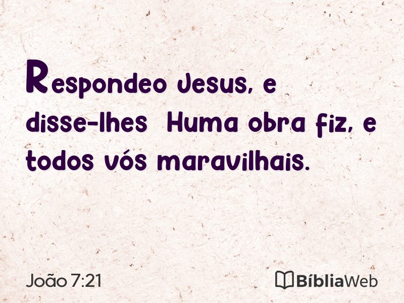 João 7:21 em imagem para compartilhar
