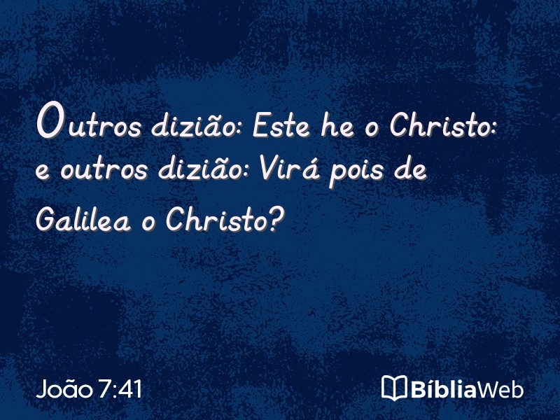 João 7:41 em imagem para compartilhar