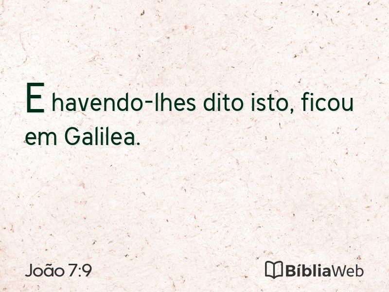 João 7:9 em imagem para compartilhar
