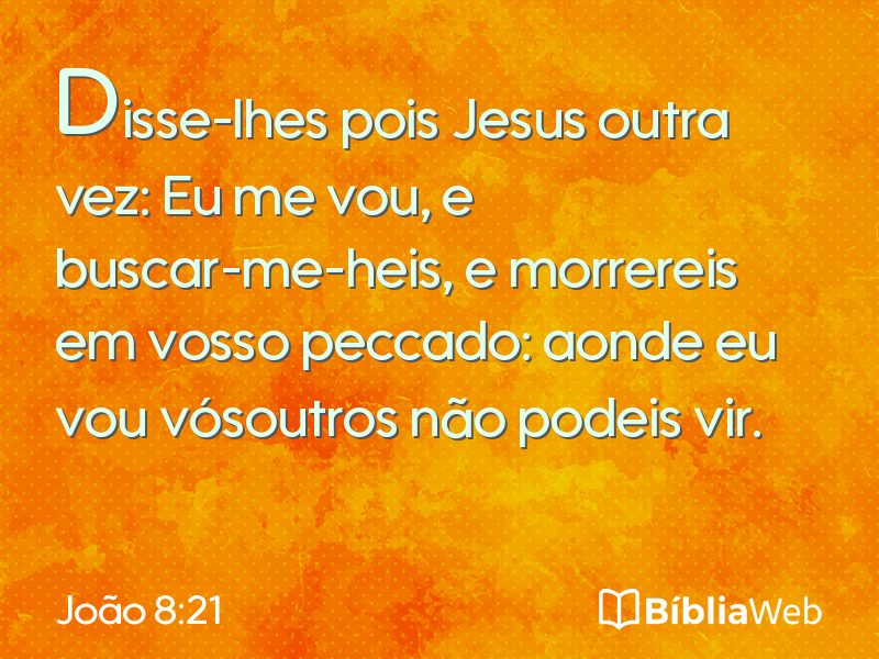 João 8:21 em imagem para compartilhar