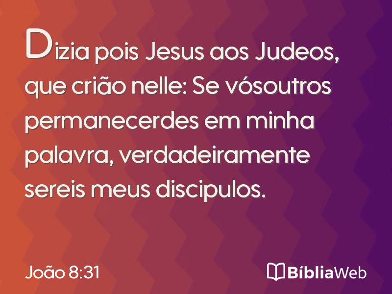 João 8:31 em imagem para compartilhar