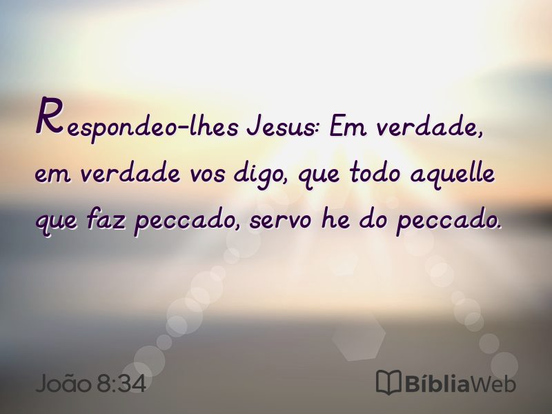 João 8:34 em imagem para compartilhar