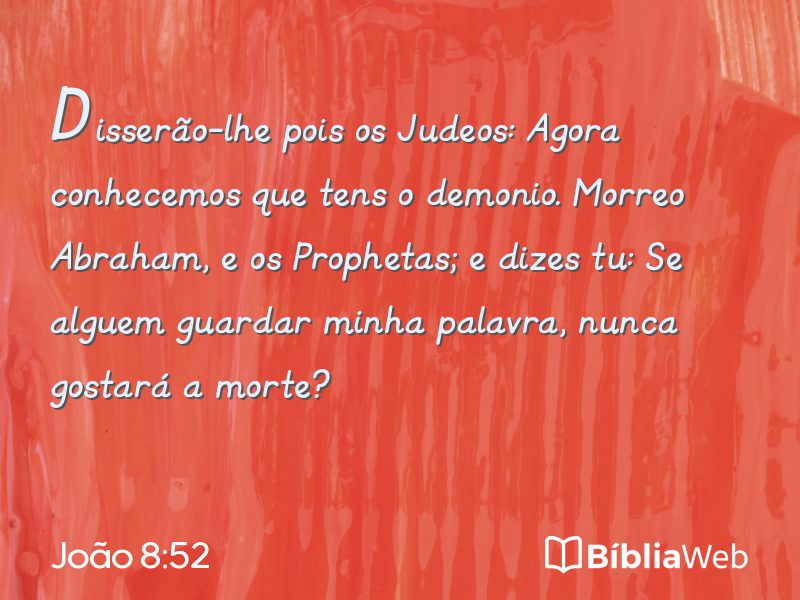 João 8:52 em imagem para compartilhar