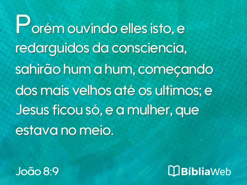João 8:9 em imagem para compartilhar