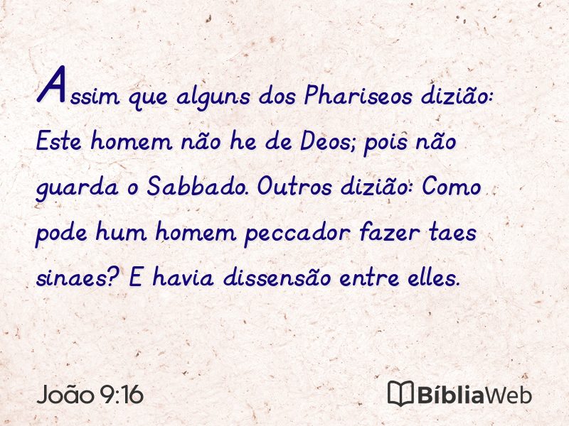 João 9:16 em imagem para compartilhar