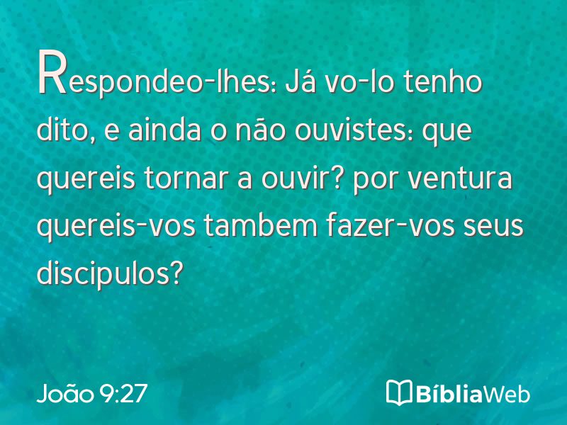 João 9:27 em imagem para compartilhar
