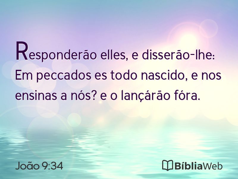 João 9:34 em imagem para compartilhar