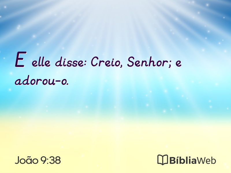 João 9:38 em imagem para compartilhar