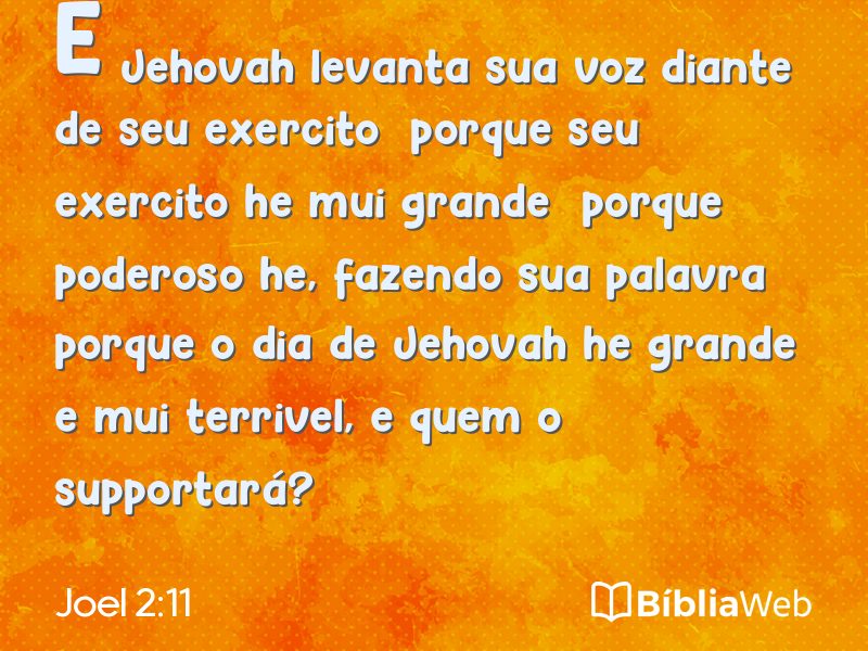 Joel 2:11 em imagem para compartilhar