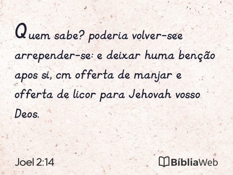 Joel 2:14 em imagem para compartilhar