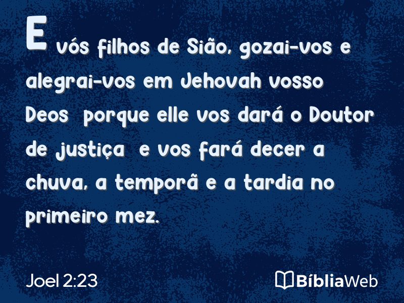 Joel 2:23 em imagem para compartilhar