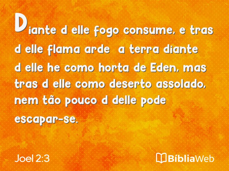 Joel 2:3 em imagem para compartilhar