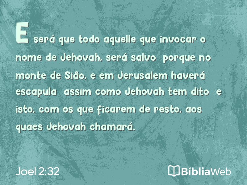 Joel 2:32 em imagem para compartilhar
