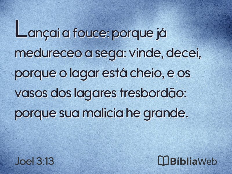 Joel 3:13 em imagem para compartilhar