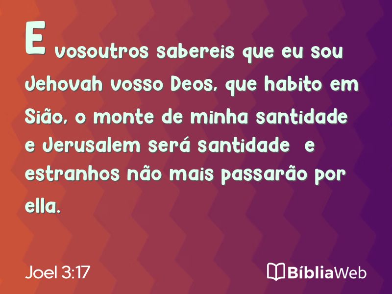 Joel 3:17 em imagem para compartilhar