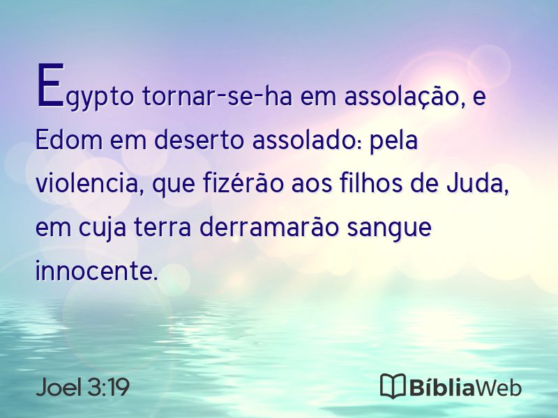 Joel 3:19 em imagem para compartilhar