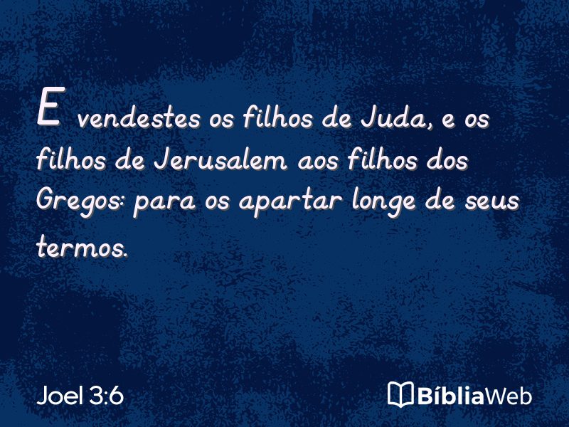 Joel 3:6 em imagem para compartilhar
