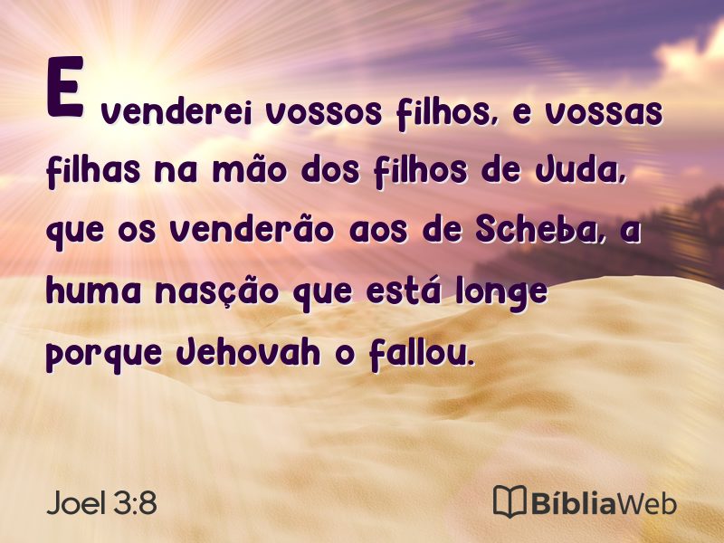 Joel 3:8 em imagem para compartilhar
