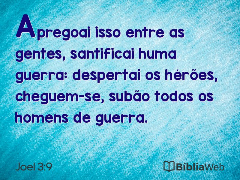 Joel 3:9 em imagem para compartilhar