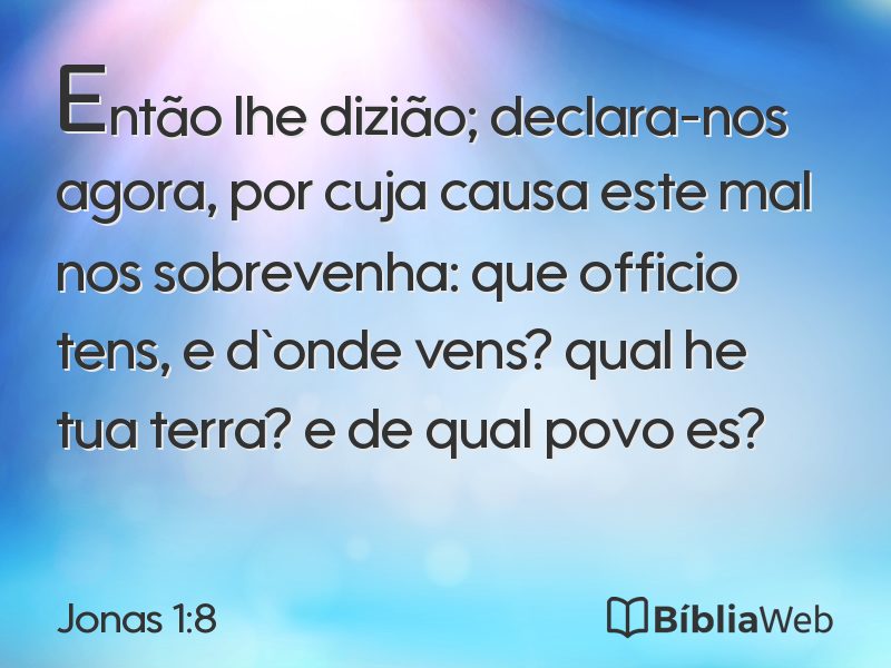 Jonas 1:8 em imagem para compartilhar