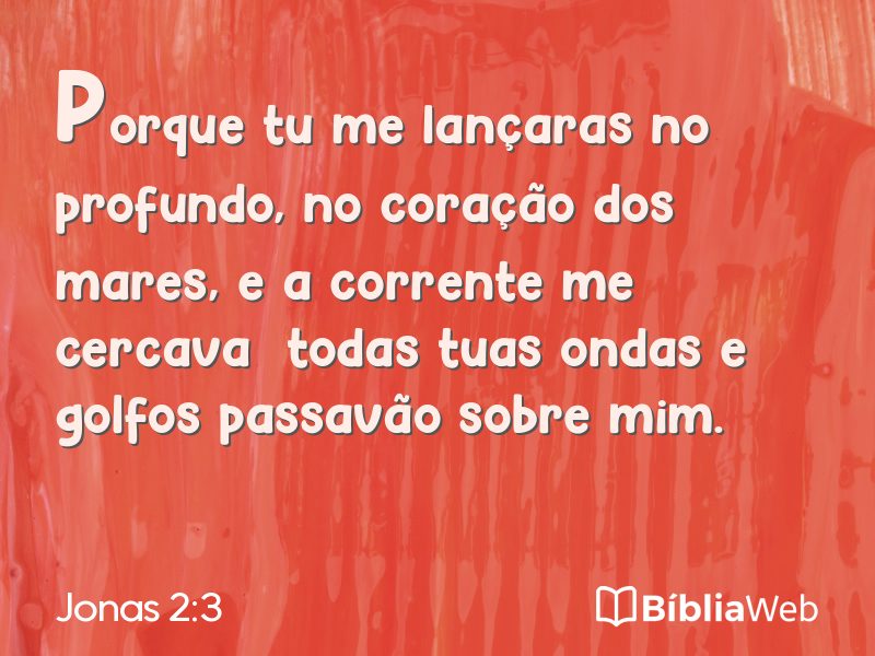 Jonas 2:3 em imagem para compartilhar