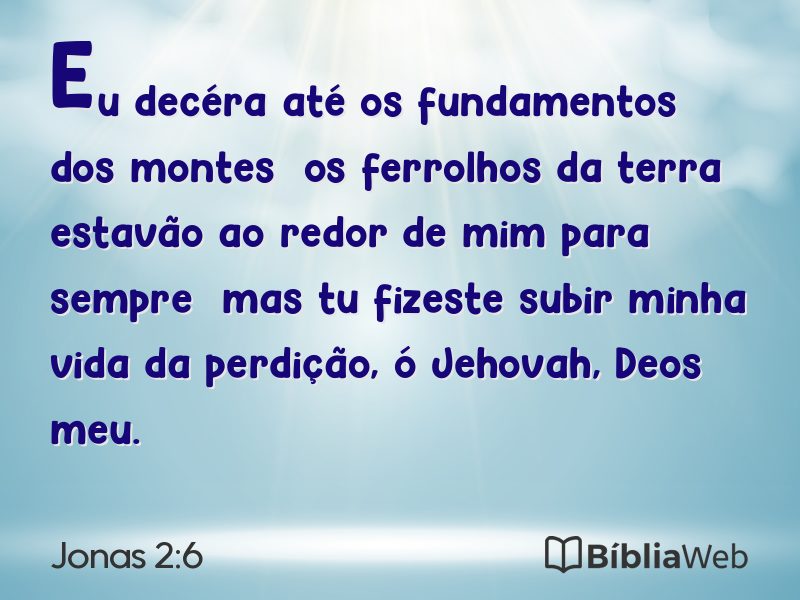 Jonas 2:6 em imagem para compartilhar