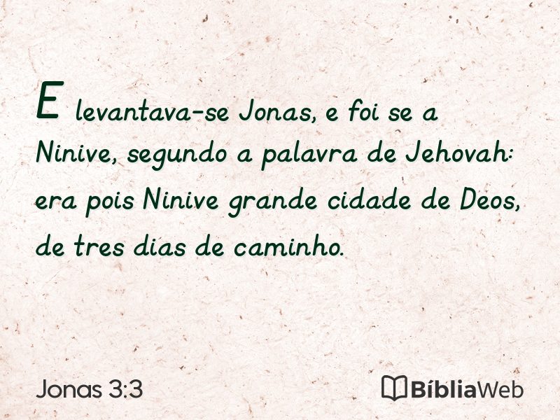 Jonas 3:3 em imagem para compartilhar