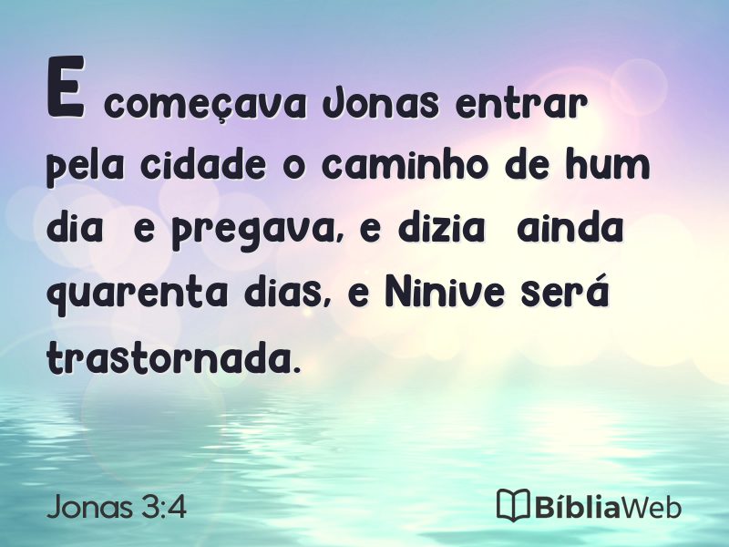Jonas 3:4 em imagem para compartilhar
