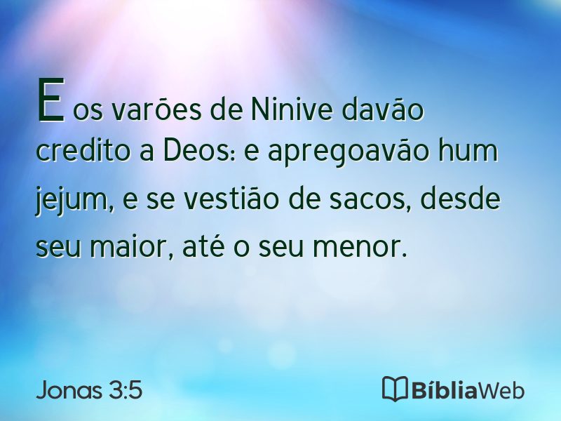 Jonas 3:5 em imagem para compartilhar
