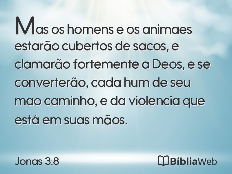 Jonas 3:8 em imagem para compartilhar