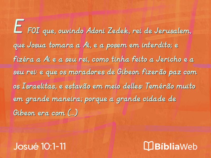 Josué 10:1-11 em imagem para compartilhar