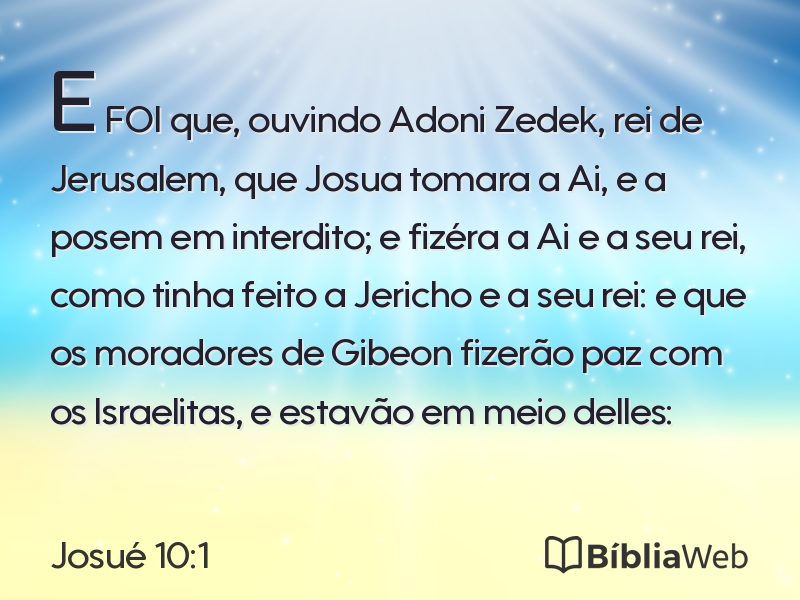 Josué 10:1 em imagem para compartilhar