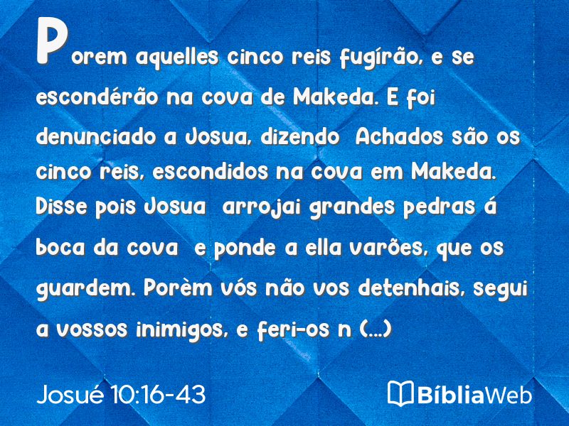Josué 10:16-43 em imagem para compartilhar