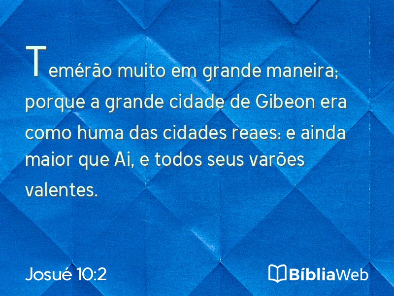 Josué 10:2 em imagem para compartilhar