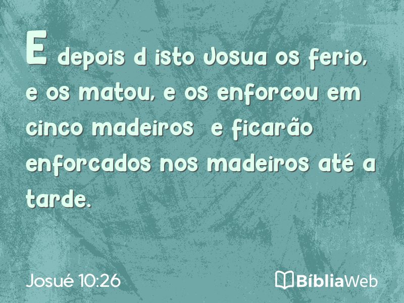 Josué 10:26 em imagem para compartilhar