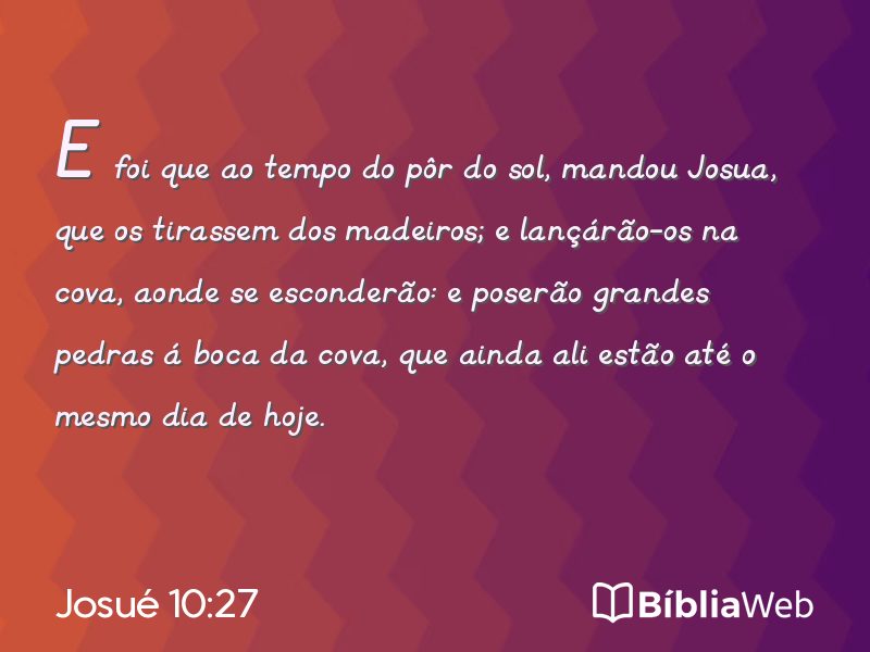 Josué 10:27 em imagem para compartilhar