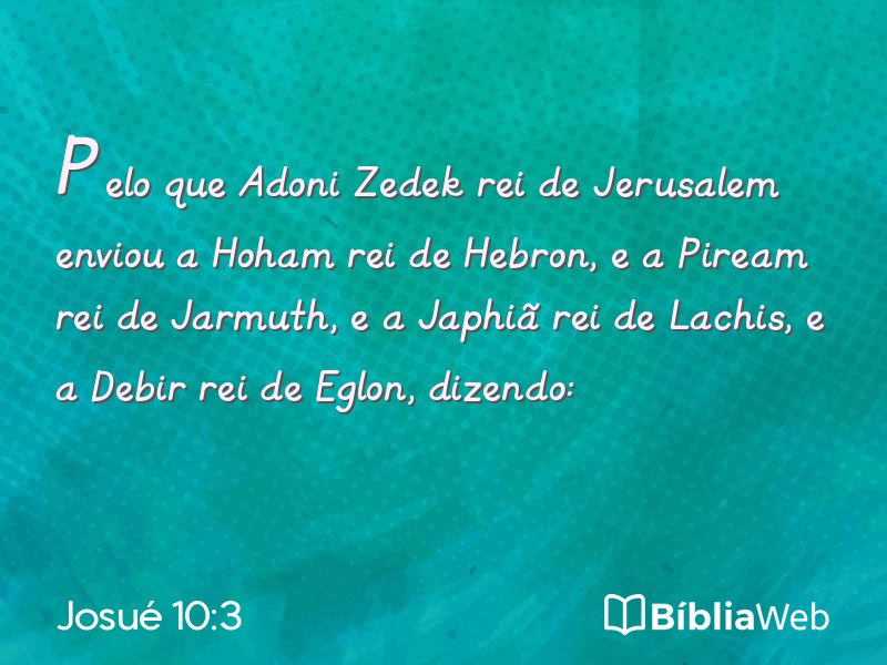 Josué 10:3 em imagem para compartilhar