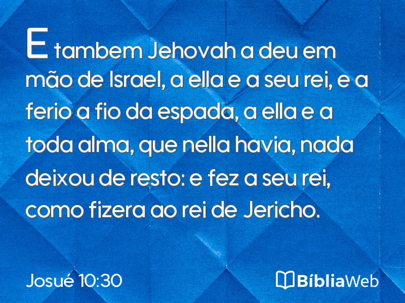 Josué 10:30 em imagem para compartilhar