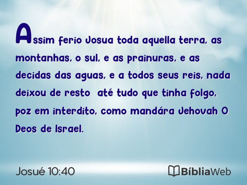 Josué 10:40 em imagem para compartilhar