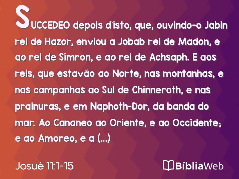 Josué 11:1-15 em imagem para compartilhar