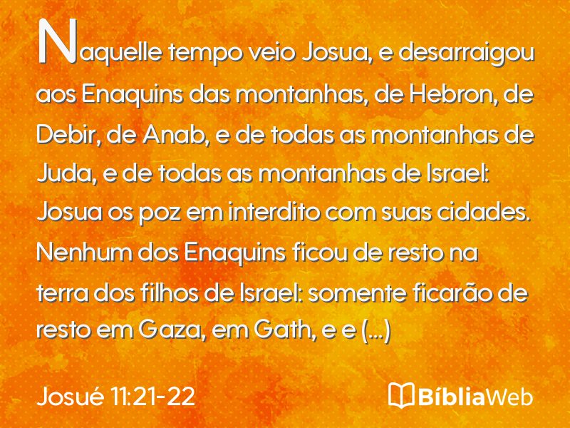 Josué 11:21-22 em imagem para compartilhar