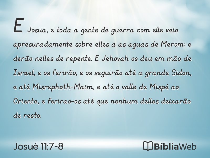 Josué 11:7-8 em imagem para compartilhar