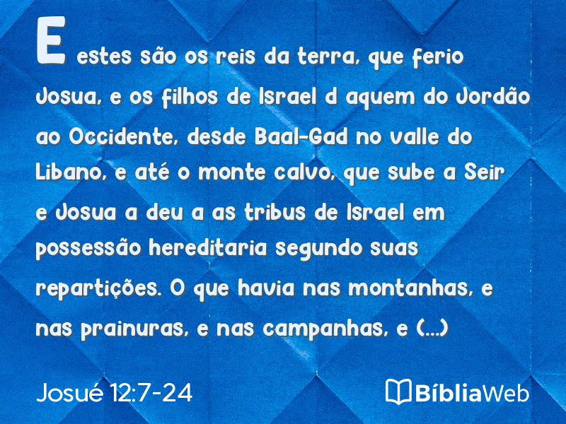Josué 12:7-24 em imagem para compartilhar