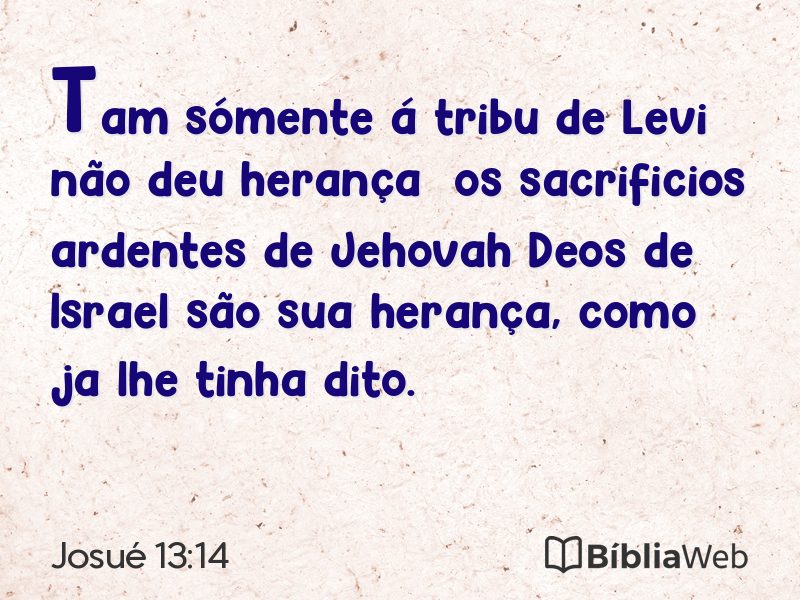 Josué 13:14 em imagem para compartilhar