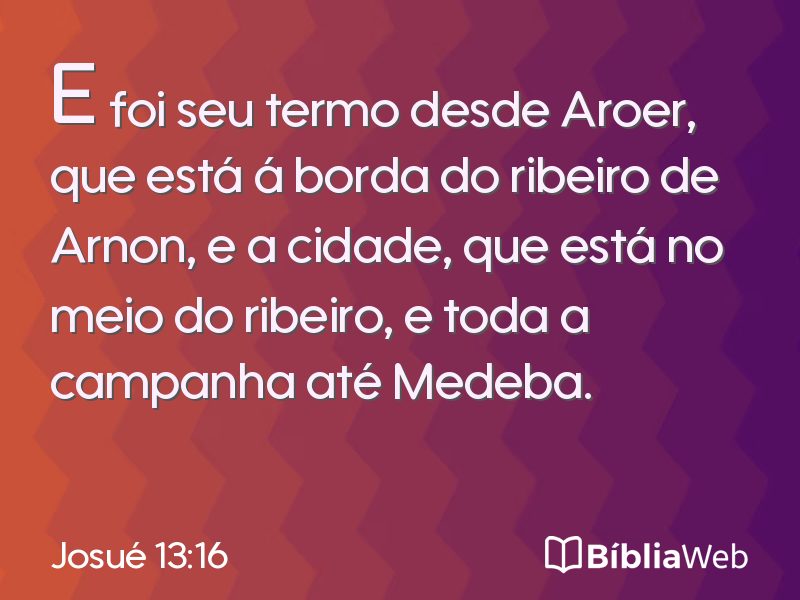 Josué 13:16 em imagem para compartilhar