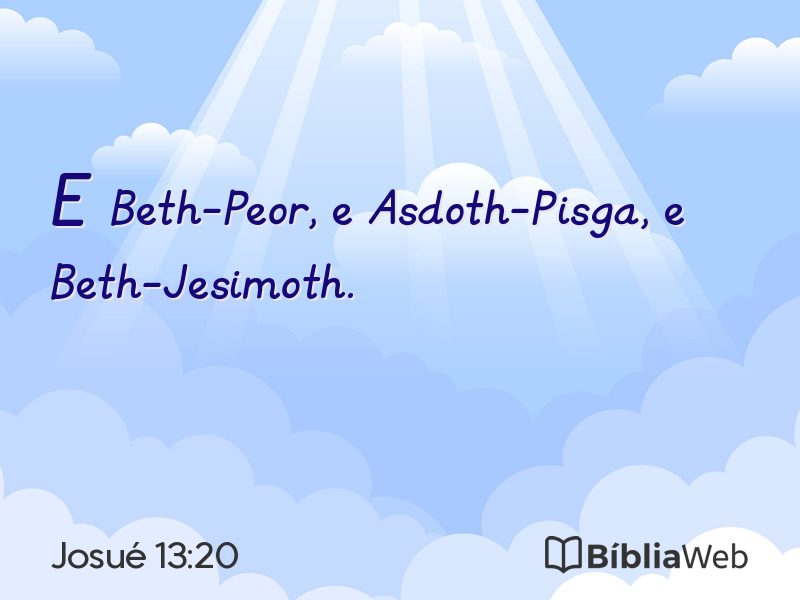 Josué 13:20 em imagem para compartilhar