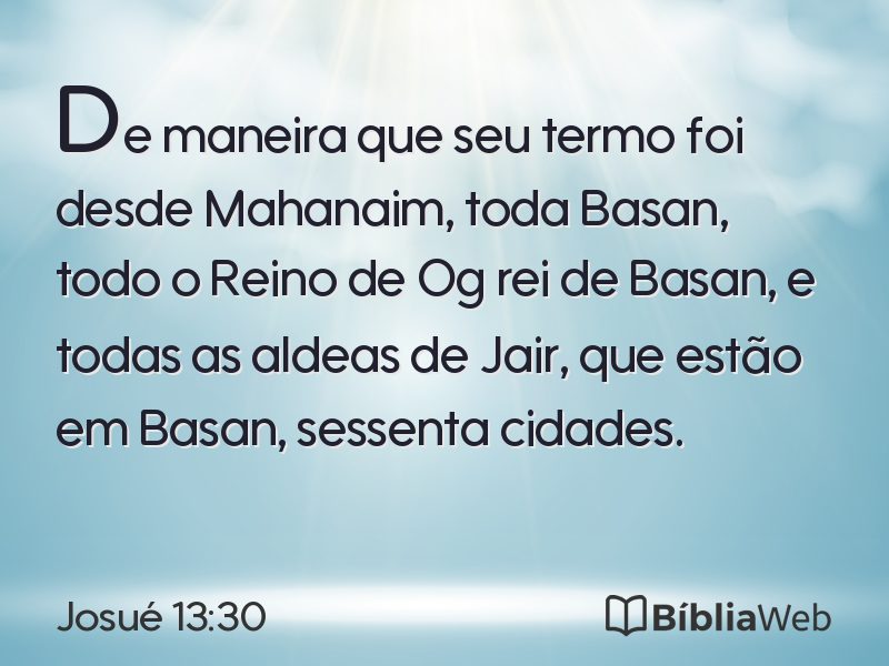 Josué 13:30 em imagem para compartilhar