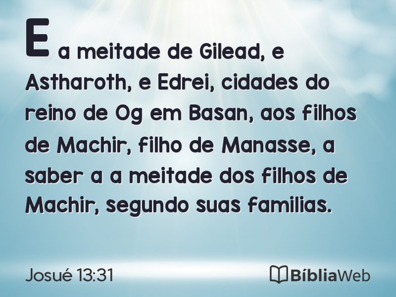 Josué 13:31 em imagem para compartilhar