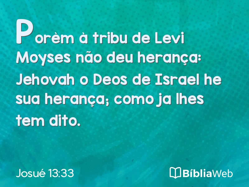 Josué 13:33 em imagem para compartilhar