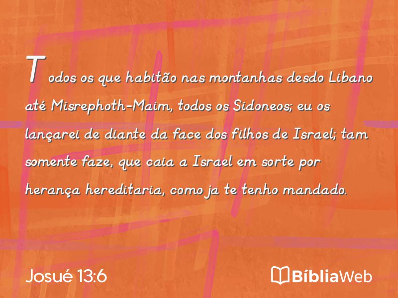 Josué 13:6 em imagem para compartilhar